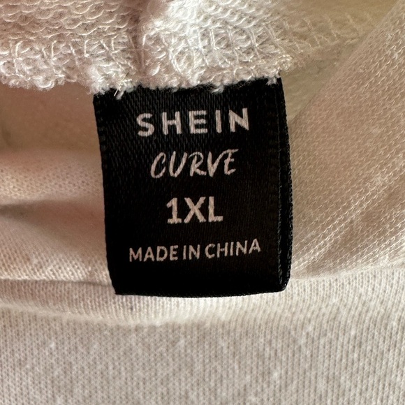 Colorblock Lightweight Slouchy Hoodie - White, Gray, Black from SHEIN Sz 1X - Picture 8 of 9